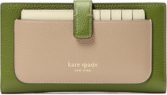 Kate Spade New York Двухсторонний бумажник из цветного гладкого кожзаменителя с отделением для карт и застежкой на молнии 11090131