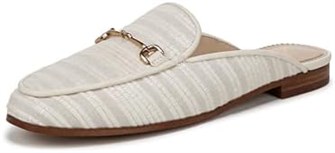 Женские лоферы Sam Edelman Linnie белого и натурального цвета в полоску из льна, размер 11, универсальные и стильные 11077782