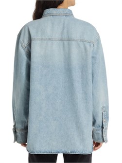 Джинсовая рубашка оверсайз Loulou Studio с классическим воротником и длинными рукавами, произведенная в Италии 11040390