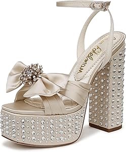 Нарядные женские босоножки на платформе Sam Edelman Kennedie с милым бантом и застёжкой 11088974