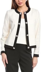 Твидовый кардиган с застежкой на крючок и глазок от Anne Klein, 60% полиэстер, 40% акрил 11065362