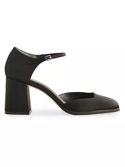 Reformation Сатиновые босоножки Netty с квадратным носком и регулируемым ремешком, каблук 50 мм 10041201