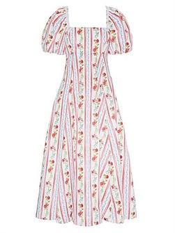 Hill House Home Платье Matilda с приталенной талией Empire и расклешённой юбкой из 100% хлопка, размер XS 10044130