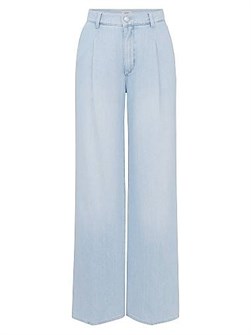 Dl1961 Джинсы Aura Isabel средней посадки с широкими брюками и пятью карманами из легкого денима 10044128