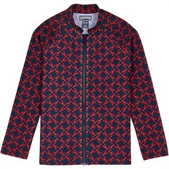 Мужской лонгслив Vilebrequin с пиксельным рисунком омара, изготовлен на минимум 20% из переработанных материалов, идеален для пляжных вечеринок 11034505