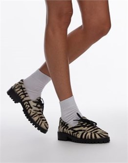 Мокасины Bronx Sie-nna с зебровым принтом из волосистой кожи, с шнуровкой и текстурированной подошвой 11035494