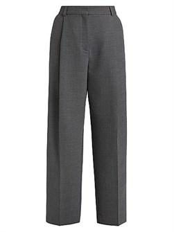 Брюки прямого кроя со складками Toteme с низкой талией и карманами, состав: 53% полиамид, 43% шерсть, 4% эластан 11021921