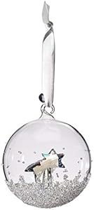 Swarovski Новогодний шар-орнамент 2018 с белым атласным бантом и гравировкой года 11085570