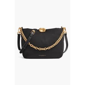 Donna Karan New York Сумочка-кроссбоди из крепа с золотистой фурнитурой, 3 внутренними карманами, размер 25.4x16.5x6.35 см 10044832