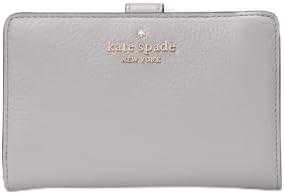 Kate Spade New York Компактный зернистый кожаный бумажник среднего размера в горно-сером цвете для карт и наличных 11043806