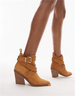 Ботинки Bronx New-kole из мягкой замши с пряжкой в западном стиле на высоком каблуке 11036065