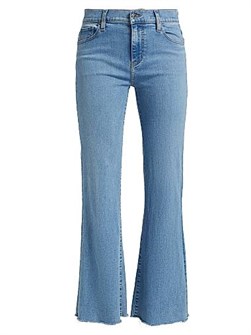 Frame Джинсы The Icon из стрейч-денима с расклешенным силуэтом, завышенной талией и необработанным краем 10043604