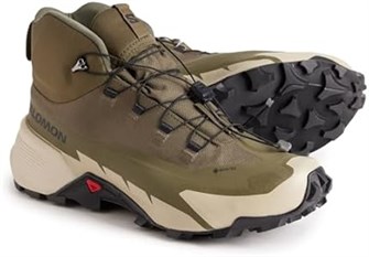 Мужские ботинки для походов Salomon Cross Hike 2 Mid GTX с резиновой подошвой, цвет оливковый/серый, размер 12.5 11087286