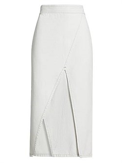 Юбка Judes от Iro с молнией и кнопками, задним карманом и разрезом, 100% хлопок 10043623