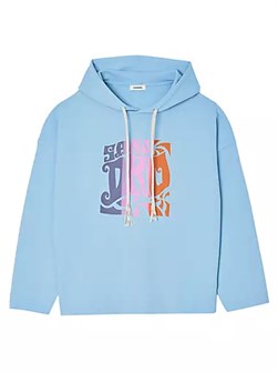 Хлопковое худи с капюшоном с длинными рукавами и принтом SANDRO от Sandro, 100% хлопок 10043498