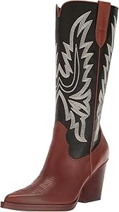 Женские сапоги Dolce Vita Blanch в ковбойском стиле, выше колена, с синтетической резиновой подошвой 11071236