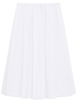 Лёгкая хлопковая миди-юбка Theory с асимметричными складками и эластичным поясом 11031466