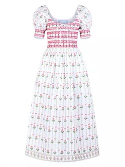 Hill House Home Миди-платье Madeline Nap с эластичной отделкой и открытым вырезом, 100% хлопок 10043967