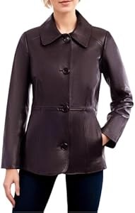 Шоколадная кожаная куртка Anne Klein для полных женщин, короткая, размер 1X, 100% натуральная кожа 11061428