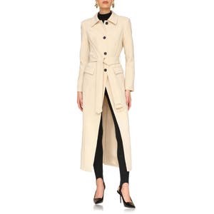 Элегантное длинное пальто с отложным воротником и съемным поясом от Avec Les Filles 10044430