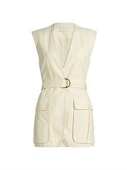 Длинный жилет с поясом и карманами Twyla от Ulla Johnson, 51% хлопка, 49% тенсела 11036722