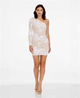 Платье-сарафан Serena с асимметричным вырезом, длинными рукавами, облегающим фасоном, от Dress the Population 11072560