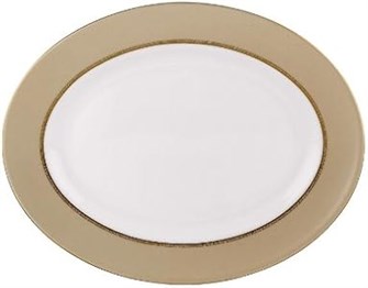 Kate Spade New York Новая стильная овальная фарфоровая тарелка 33 см с золотым оформлением 11078765