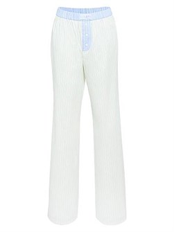 Ser.O.Ya Поплиновые штаны Charli в полоску с боксерским силуэтом, 97% хлопок, 3% спандекс 10043734