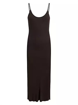 Трикотажное рифлёное платье-майка с открытым вырезом и тонкими бретелями Leesal от Khaite, Португалия 10044978