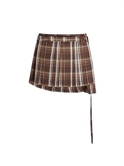 Acne Studios College Check Wrap Miniskirt 10045509