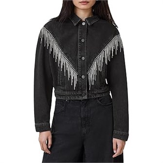 Куртка Marlene Emb от AllSaints с классическим структурированным воротником и застежкой на пуговицы 11040650