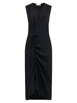 Callas Milano Итальянское платье-миди Agnes с V-образным вырезом и боковым сбором 11036574