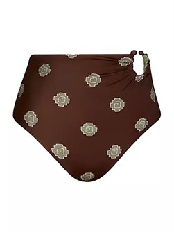 Johanna Ortiz Купальник с высокой талией La Paz Mocca Taita с U-образным кольцом и геометрическим принтом 10043884