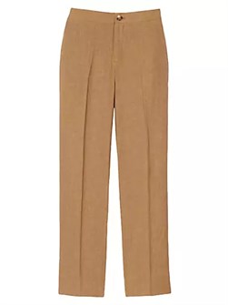 Классические костюмные брюки Sandro с резинкой на поясе из 100% льна 10043982