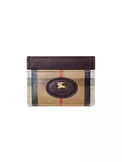 Burberry Картхолдер Highlands в клетку из комбинированных материалов, 4 отделения для карт, кожа и текстиль 10043729
