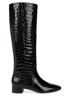 Veronica Beard Кожаные ботинки Cecile с крокодиловым эффектом, округлым носком и боковой молнией 11018812