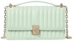 Kate Spade New York Миниатюрная фисташковая кожаная сумка через плечо с клапаном и цепочкой 11068324