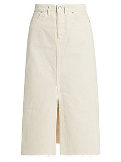 Миди-юбка A-Line из денима с пятью карманами и передним разрезом Victoria от Veronica Beard 10045188