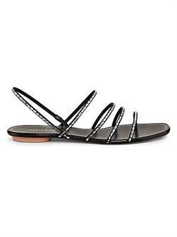 Сандалии Aquazzura Mistica с орнаментом из кристаллов и кожаной подкладкой 11031272