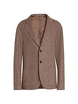 Officine Generale Однобортный пиджак Michel из клетчатой шерсти Officine Generale с длинными рукавами 10045621