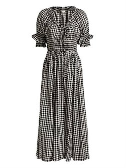 Хлопковое миди-платье Ischia с завязкой на талии и клетчатым принтом от Doen, 100% хлопок 11031256