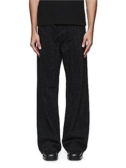 Purple Широкие фиолетовые брюки с кристаллами, 100% хлопок, машинная стирка, размер 32 11031422