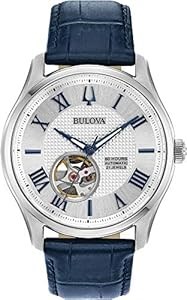 Bulova Мужские автоматические часы Wilton с 60-часовым запасом хода, римскими цифрами, водонепроницаемостью до 100 метров, 43 мм 11081545