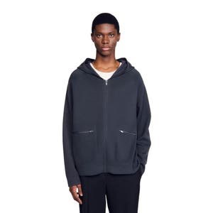 Худи-кардиган из материала Milano с застежкой-молнией и длинными рукавами от Sandro 10045019