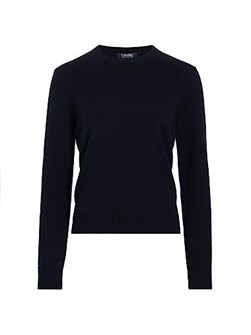 Кашемирово-шерстяной свитер Max Mara Fedora с круглым вырезом, длинными рукавами и патчами на локтях 11027414