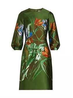 Цветочное коктейльное платье с рукавами-фонариками от Teri Jon, 100% полиэстер 10045761