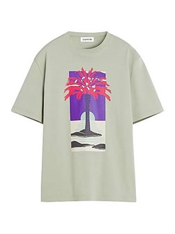 Футболка с принтом из 100% хлопка от Lanvin, прямой крой, круглый вырез, изготовлено в Португалии 11010557