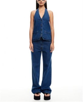 Женский джинсовый топ с открытой спиной и завязками Lioness, 100% хлопок 11027170