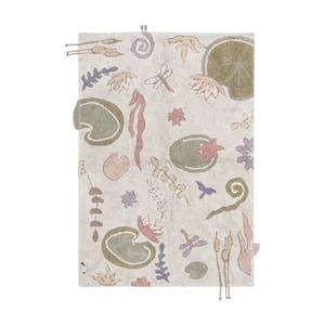 Lorena Canals Детский игровой коврик с ботаническим принтом и мягкой игрушкой-лягушкой, машинная стирка, 140 см x 200 см 10046007