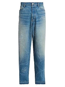 Джинсы Nahmias из коллекции Physical Education с широкой вышивкой и пятью карманами 11031063